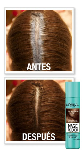 Magic Retouch Spray Retocador Temp Raíz Castaño Claro75ml