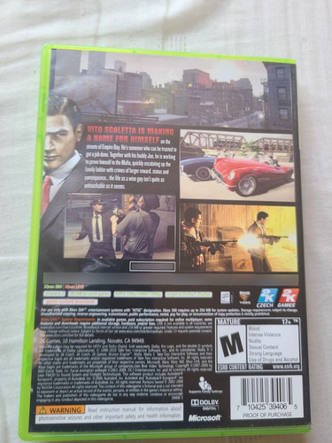 Juego Mafia 2 Xbox 360 Con Mapa (Usado)