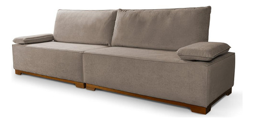 Sofá Living Braço Articulado Deluxe 2,50m Bouclê Bege