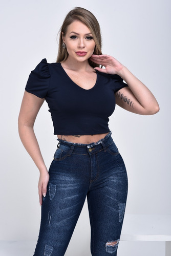 Imagem 3 de 7 de Linda Calça Jeans Moda Feminina Hot Pants Strech 34 Ao 46