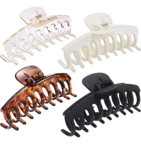 4 Pcs Large Hair Claw Clips For Women,4.4 Inch Big Pinza