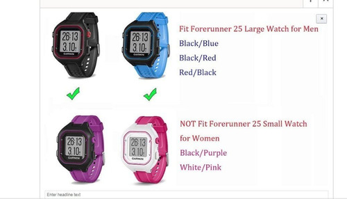Correa De Repuesto Compatible Con Garmin Forerunner 25 Gps R