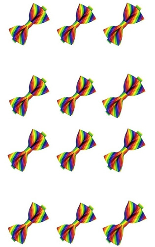 12 Piezas Moño Corbata Ajustable Arcoiris Lgbt Pride Disfraz