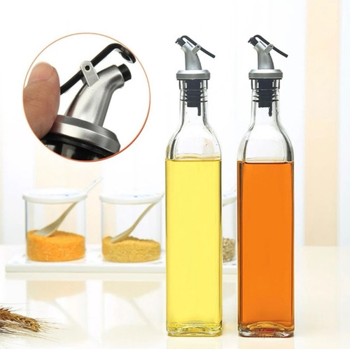 Set 2 Botellas Aceitera Dispensador De Aceite Cocina 500ml