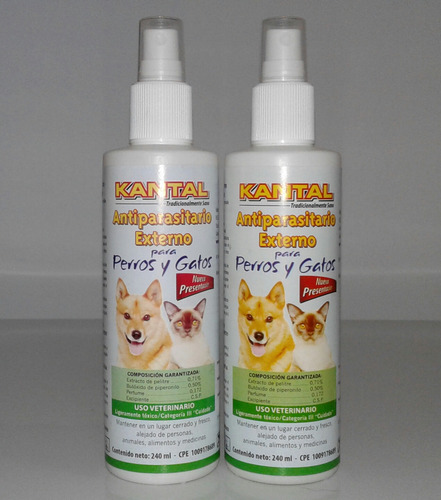 Spray Antipulgas Garrapaticida Kantal Perros Gatos 240ml 