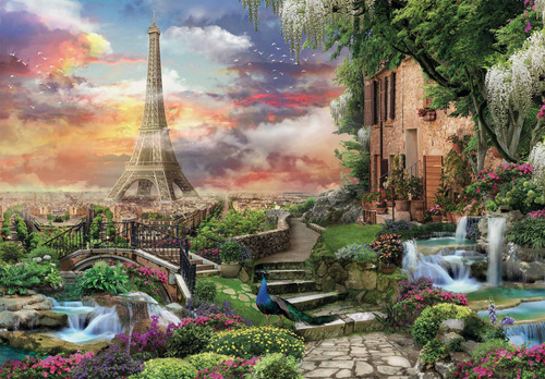 Paris Dream Puzzle 3000 Pz Clementoni Itália Torre Eiffel França Pavorreal Sunset Fontes Flores e Cachoeiras