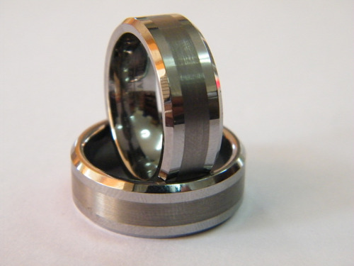 Anillo Elegante De Acero Para Bodas- Compromisos.