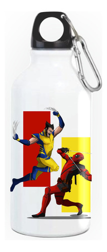 Termo Wolverine Vs Deadpool Botilito Aluminio Caramañola Xv1