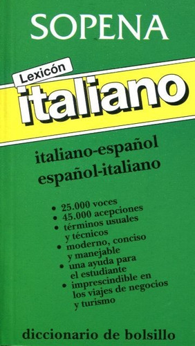 Lexicón Italiano Español - Español Italiano, Sopena