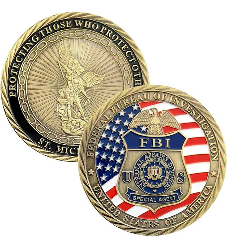 Moneda Fbi Arcángel San Miguel Estados Unidos Conmemorativa
