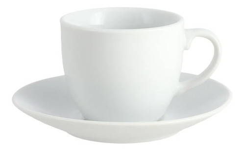 Taza Café Con Plato Porcelana Basic 90 Ml Bebidas Calientes 