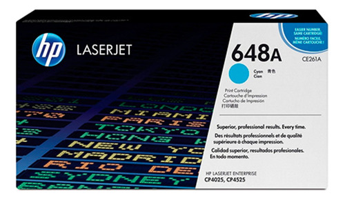 Toner Hp Ce261a (648a) L.j. Cp4525 Cyan 11kpg