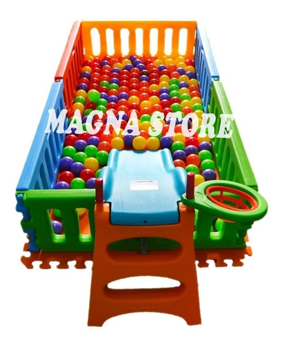 Imagen 5 de 10 de Corralito Corral Pelotero + Tobogan Piso Pelotas 2x1mt Vegui