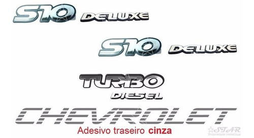 Emblemas S10 Deluxe + Turbo Diesel + Faixa Cinza - 1995 À 99