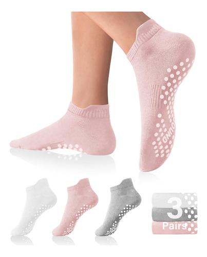 Calcetines De Pilates Con Empuñaduras Para Mujer, Calcetines