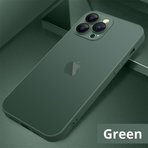 Capa Luxo Vidro Fosco Nanoglass Para iPhone 14 15 Pro Max  Cor Green Nome Do Desenho 13 Pro Max