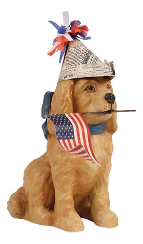Bethany Lowe Figura De Cachorro Patriótico Americano