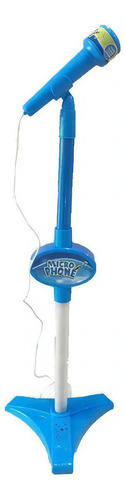 Microfone Com Pedestal Infantil Cor Azul
