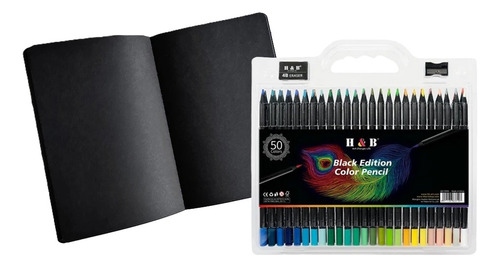 Lápices Soft Profesionales Set 24 Colores + Croquera Negra