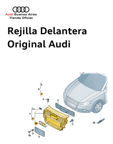 Rejilla Delantera Audi A1 2015 Al 2018