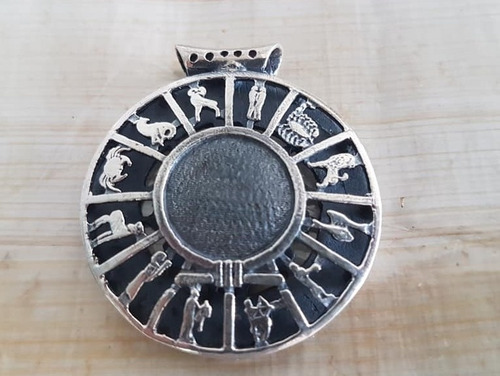 Zodíaco Dendera - Pingente - Egito Antigo Prata 925 Signos