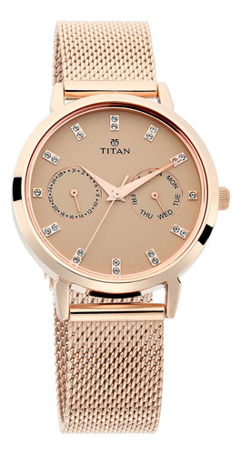 Titan Sparkle - Reloj Analgico Multifuncin Para Mujer