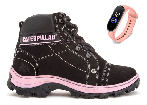 Bota Cat Coturno Feminino Resistente Oferta Confort +relógio