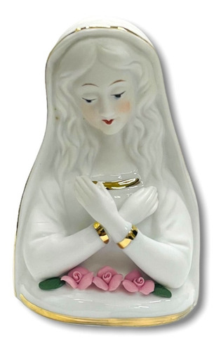 Virgen Para Deco Con Rosas En Cerámica Religiosa Nuevas