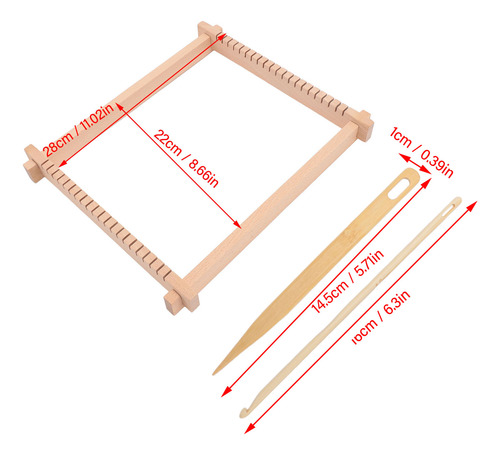 Kit De Telar Para Manualidades, Minimáquina De Madera, 11 X