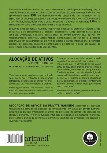 Alocação de Ativos em Private Banking, de Brito, Ney Roberto Ottoni de. Editorial Bookman Companhia Editora Ltda., capa mole em português, 2006