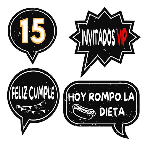 Kit Imprimible Selfie 100 Diseños Props Cumpleaños 15 Años