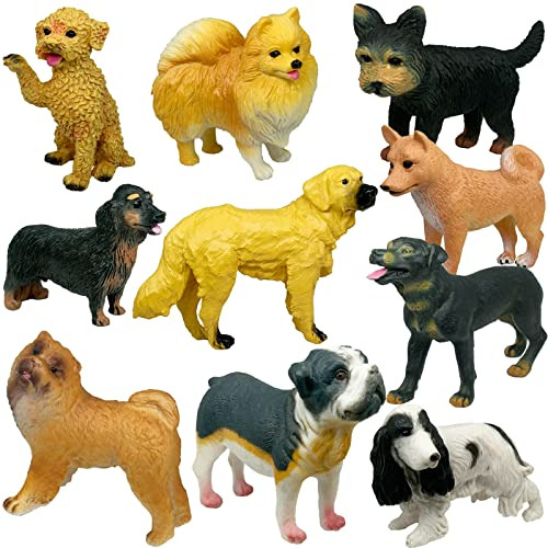 Highbros 10pcs Figuras De Perros Grandes Juego, Juguetes De