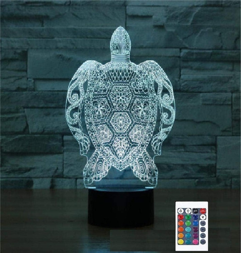 Fxus 3d Nuevo Luz De Noche Tortuga 16 Cambio De Color Contro