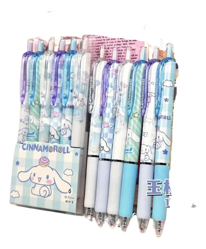 Set Boligrado Sanrio Kuromi Cinnamonroll Hello Kitty 6 Pcs