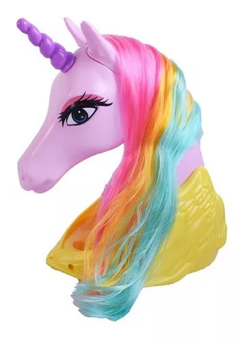 Cabeza De Unicornio Para Peinar 23 Cm Con Secador De Pelo