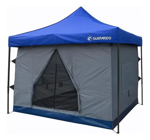 Kit Camping Barraca Cinza Transform Com Tenda Gazebo Pagoda Azul