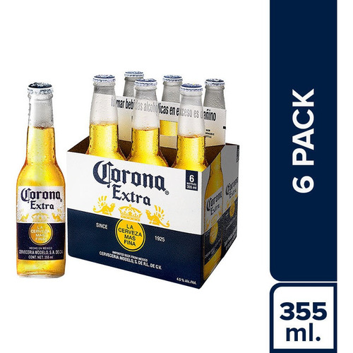 Cerveza Corona 6pack Bot 355 Ml