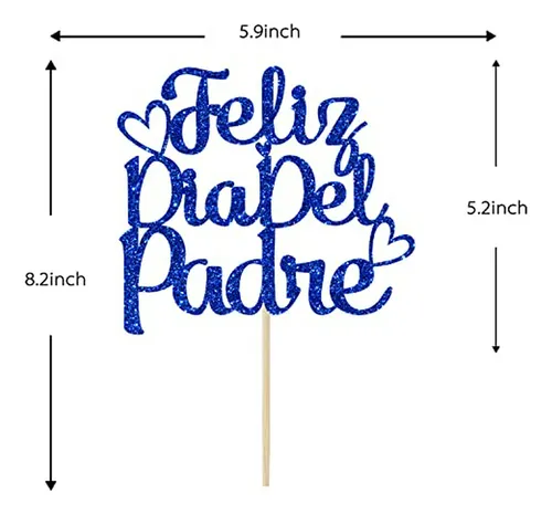 Decoración Para Pastel Día Del Padre, Cumpleaños Papá - Azul