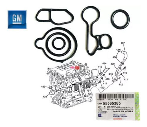 Ligas Sello Enfriador Aceite Sonic Cruze Trax 1.4 Lts Turbo