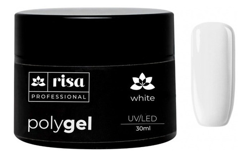 Risa Polygel Uv/led Unhas Riza Acrygel Pote White 30ml