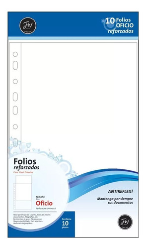 Folios Oficio Polipropileno Reforzado Pack X10