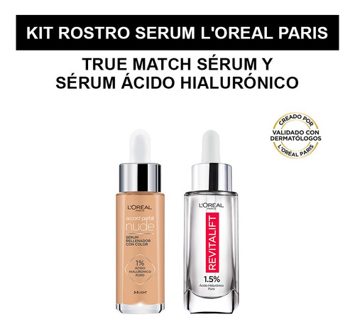 Set de maquillaje L'Oréal Paris Kit Serum + Acido Hialuronico para rostro - 2 unidades
