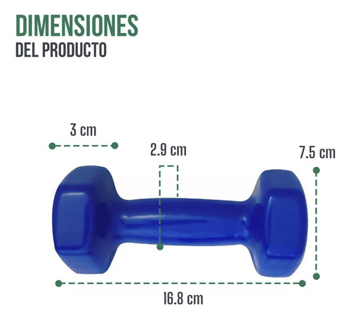 Set Mancuernas Vinílicas 3 Pares De 1,3, 5 Lb Con Rack Tayga Color Negro