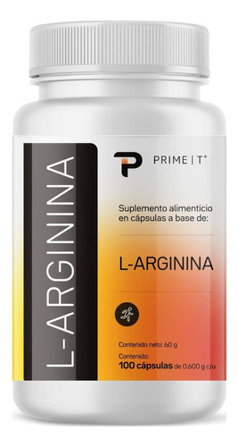L Arginina Pura Primet 100 Cápsulas De Arginina Con 500 Mg Sabor Sin sabor