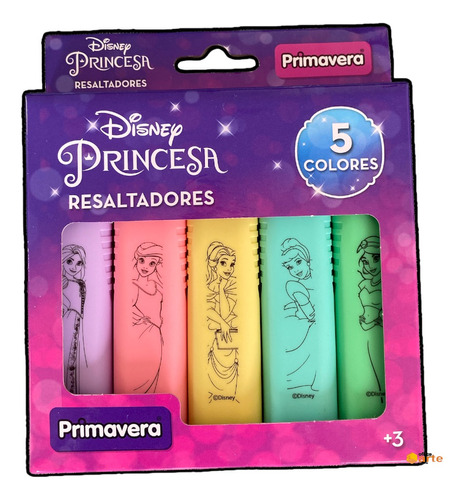 Resaltadores Pastel Disney Princesas X 5 Primavera