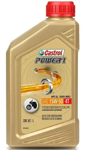 Aceite Castrol Power 1 15w 50 Semisintetico 4t Moto Rpm925