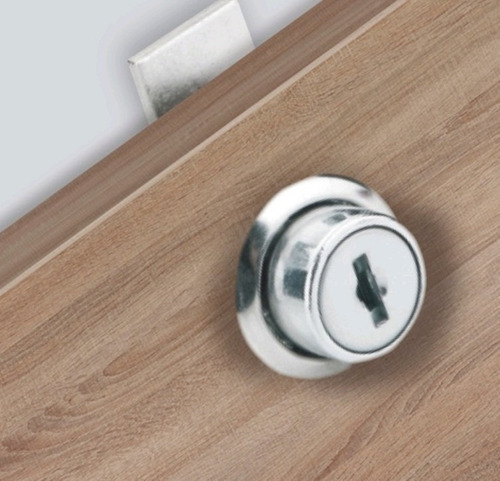 Imagen 4 de 7 de Set 3 Cerradura Chapa Cajón Mueble M/ Redondo Ducasse 109