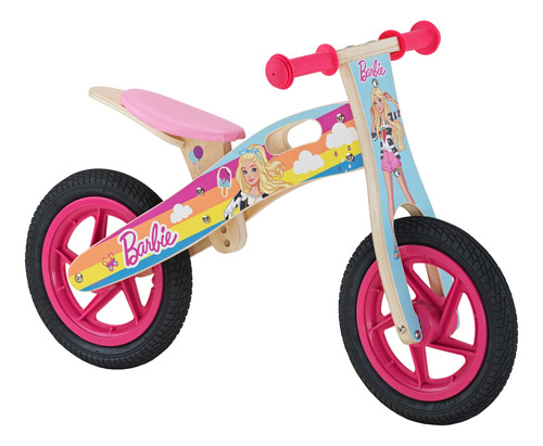 Barbie Bicicleta Madera Fucsia / Celeste