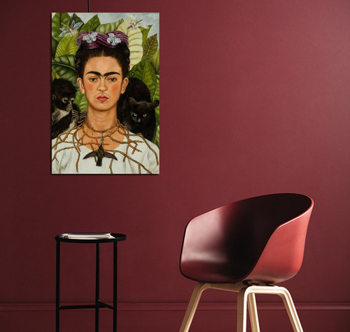 Cuadro 20x30cm Frida Kahlo Autorretrato Espinas Colibri