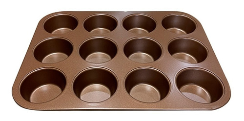 Molde Muffins X12 Antiadherente Cobre Hudson